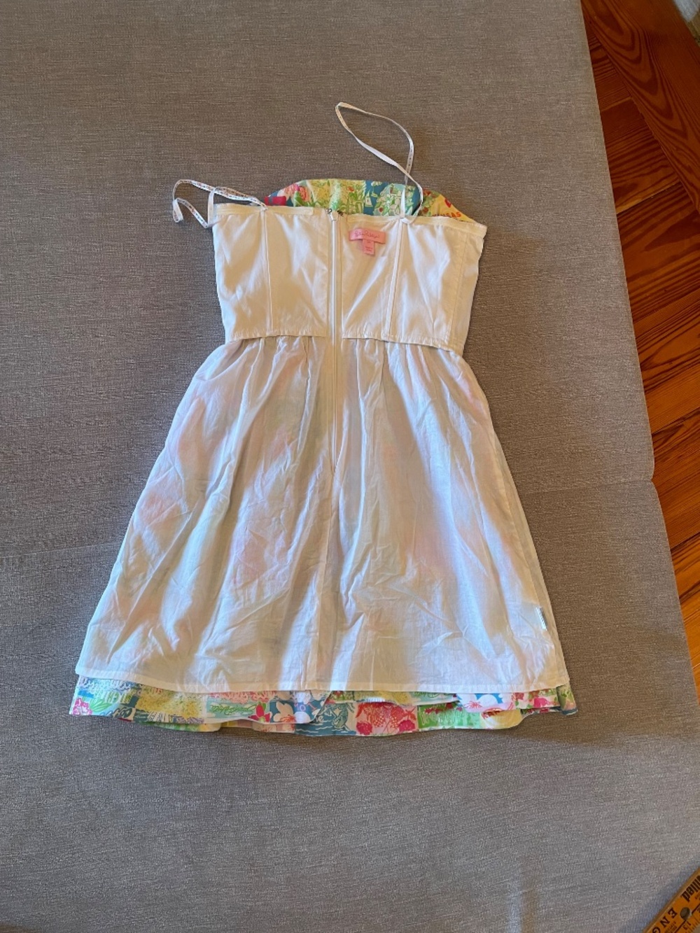 Lilly Pulitzer Strapless Lottie Dress USA Patchwork Size 00 - Picture 10 of 14